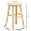 Tabouret en bois - SPRINGOS - WF0003 - pin naturel - assise profilée - charge 120 kg