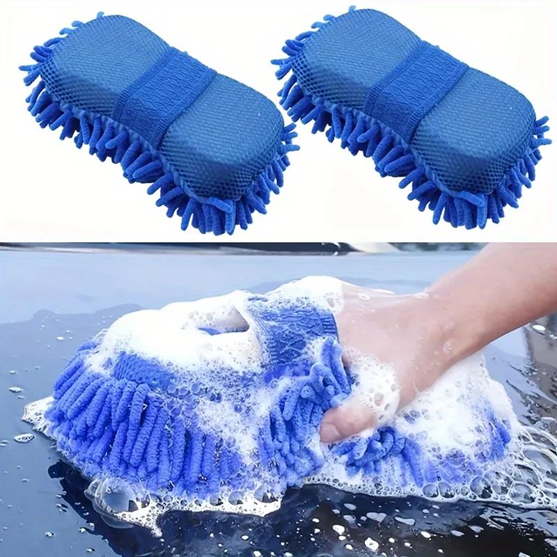 Top Quality 2Pc Microfiber Car Washer Sponge Cleaning Car Care Detailing Brushes Washing Towel Auto Gloves Styling Accessories