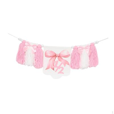 Girls Half Birthday Party Decorations 1/2 High Chair Banner, Themed Accessories Pink
