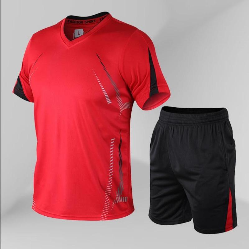 Set di tute da uomo Set da 2 pezzi da uomo Set di tute da fitness per abbigliamento casual estivo