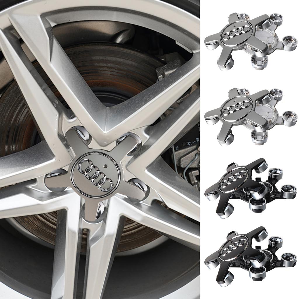 4Pcs Car Wheel Center Cover Stickers Auto Hub Caps Accessories For 63s Sline A4 B7 B8 B9 A3 8P 8V 8L A5 A6 C6 C5 C7 A1 Q2 Q3 Q7s63