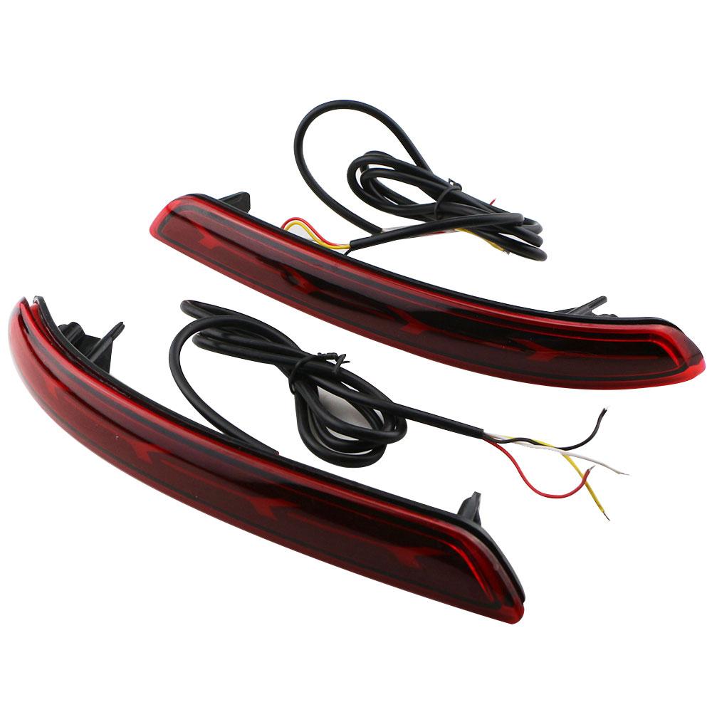 Rear Bumper Lights for Toyota Innova 2016 2017 2018-2021 Back Fog Light Lamp Lamps Brake Reflector LED 3-1 In