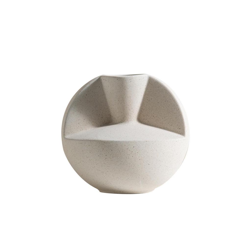 Nordic Geometric Ceramic Vase: Frosted Pottery Flower Arrangement Ornament