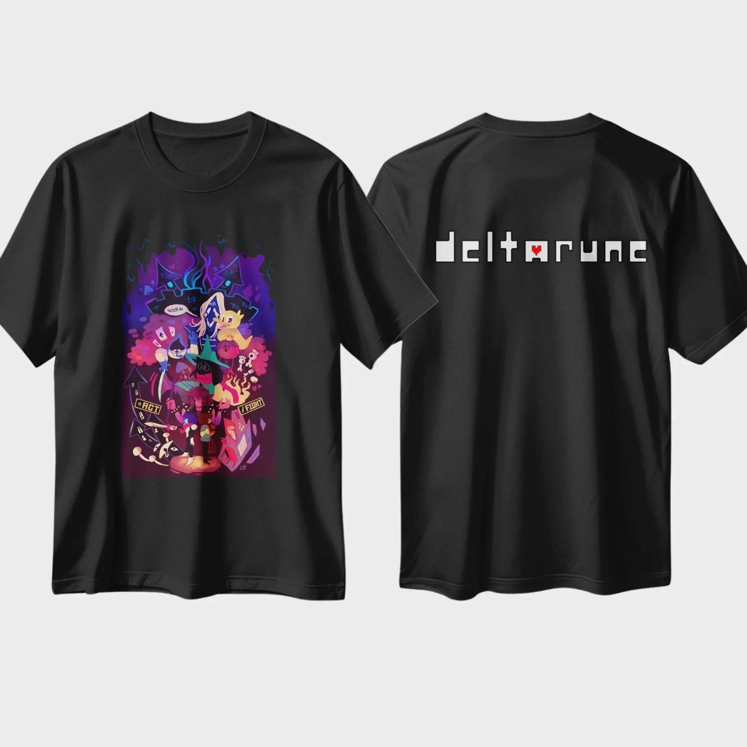 

Game T-shirt Deltarune Gift Printed Graphic Unisex Cotton Round Neck Men Women Streetwear Tees Short Sleeve Breathable XXXXXL чорний