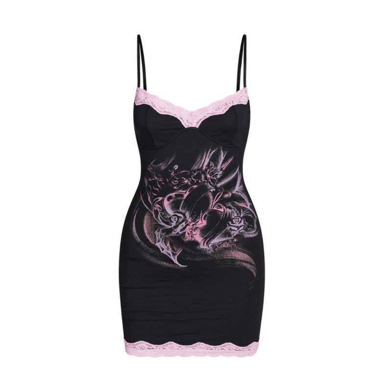 

Iamgia Slim-Fit Lace Strap Dress Black S