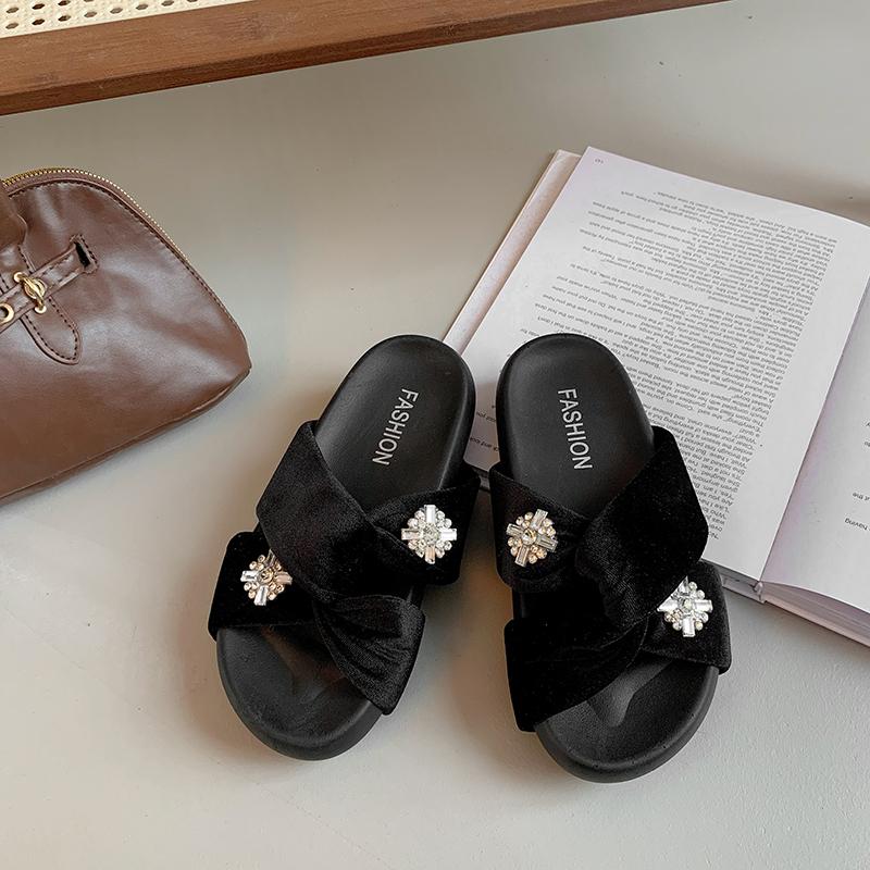 

Туфли женские Med тапочки роскошные шлепанцы на платформе большого размера дизайнерские летние резиновые плоские туфли из искусственной кожи модные на липучках из хлопковой ткани 40