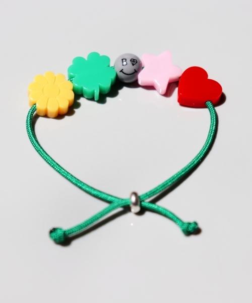 Bonbeau Color Acrylic Motif Smileball Knot Bracelet
