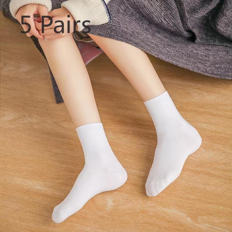 

5 пар мужских носков до середины икры, носки с защитой от запаха на семь дней, черные, белые и серые носки, деловые носки 5 pairs белый
