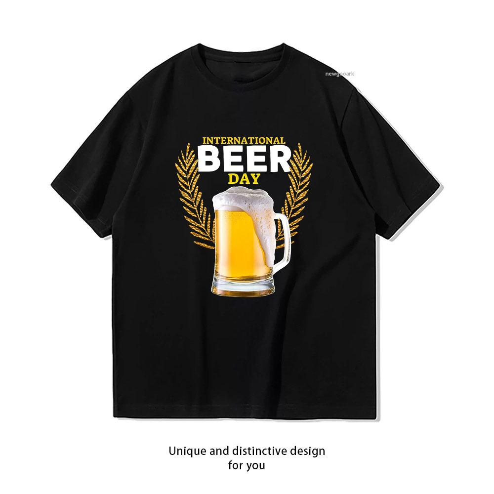 International Beer Day Beer Enthusiast Shirt Woman Man Summer Cotton Graphic T Shirts Adult Streetwear Camisetas Tops