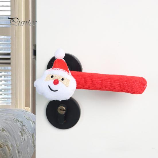Knitted Santa Claus Door Knob Protectors Christmas Doorknob Covers, Reindeer Decor, Anti?Slip Protector Sleeves, Cartoon Decorations Handle Cushion