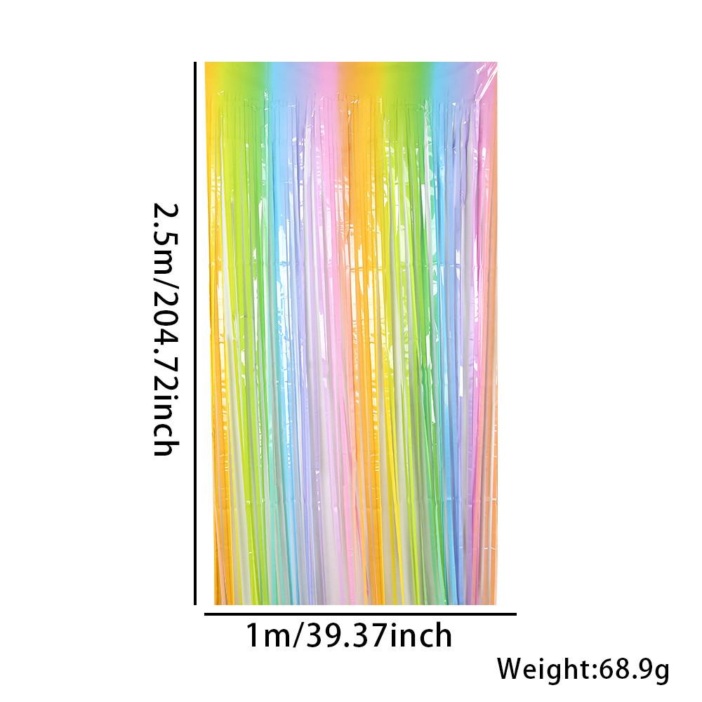 Colorful Macaron Gradient Rain Streamer Curtain For Memorable Birthday And Holiday Events