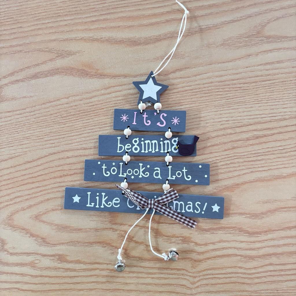 Wooden Whimsical Christmas Tree Ornaments Colorful Letter Features For Holiday Joy