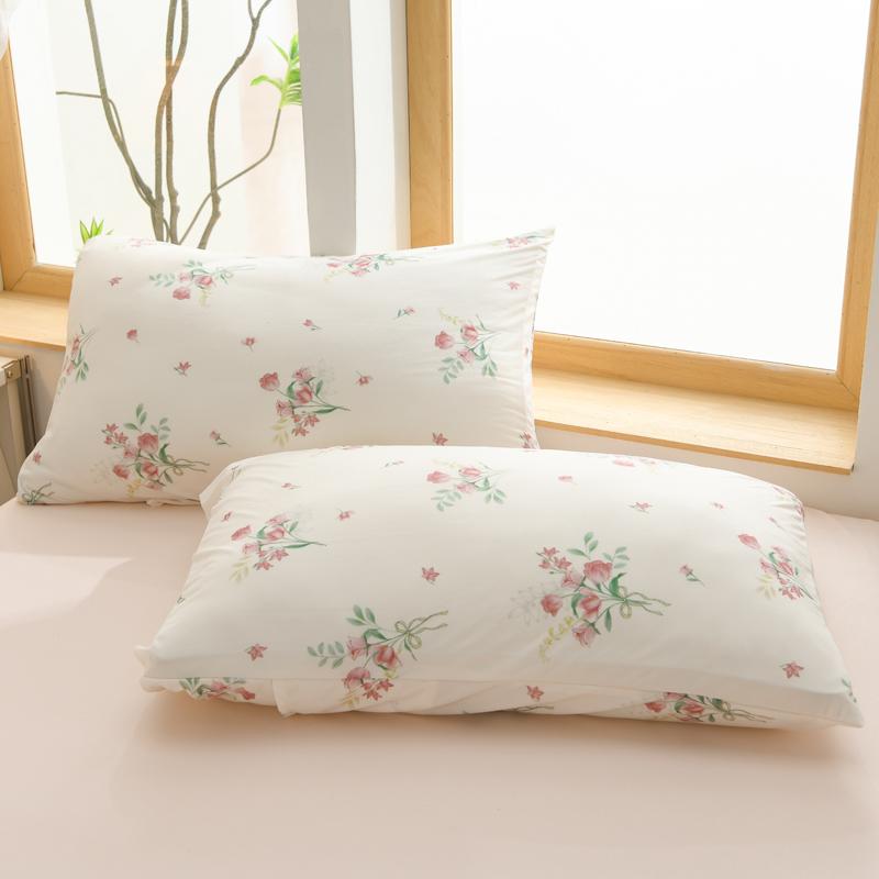 2pcs Fresh Floral Print Pillowcases Soft Skin Friendly Pillow Cover for Bedroom Elastic Comfortable Home Pillow Cases 48x74cm