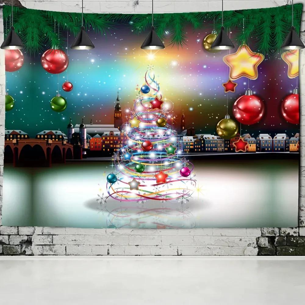 Christmas Theme Background Tapestry Living Room Sofa Home Decoration Christmas Gift