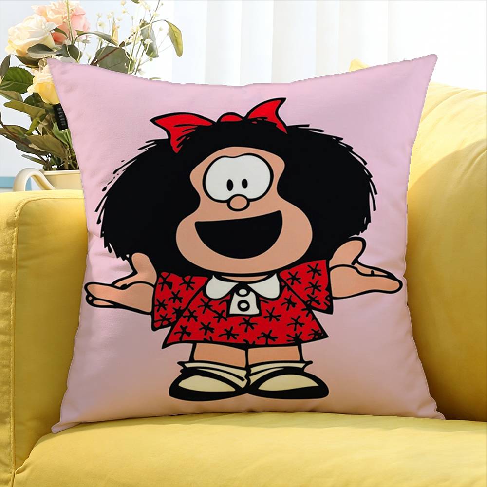 Cartoon Cute M-Mafalda World Various Sizes Square Pillow Case For Car Home Bedchamber Decor