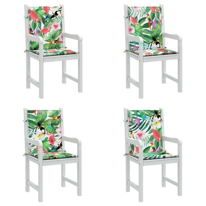 VidaXL Low Back Chair Cushions Set of 4 Multicoloured Fabric 361326
