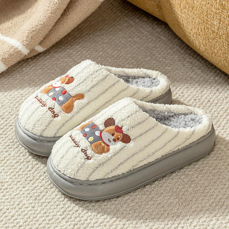Warm Cotton Slippers for Autumn and Winter Home Couple Cotton Slippers Cartoon Cotton Slippers