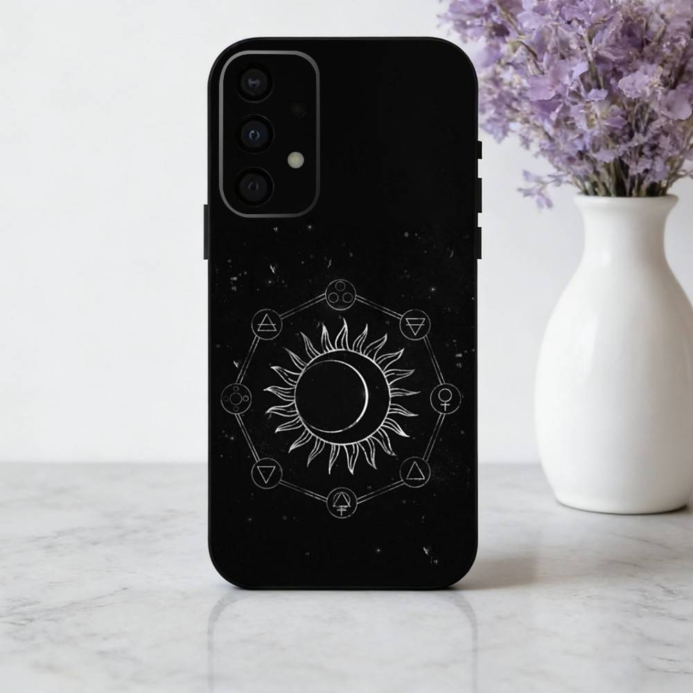 

O-Occult W-Witchcraft M-Moon G-Gothic Witch Phone Case For Samsung Galaxy A73,A72,A71,A70,A53,A52,A51,Soft Silicone Black Cover Samsung a41