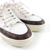 Great LOUIS VUITTON Low Cut Sneakers Monogram Lace-up White Leather Women 36 Used