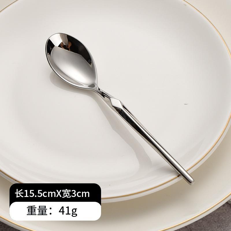 Stainless Steel Knife, Fork and Spoon Five-piece Set Restaurant Steak Knife Thickened Forged Stone Pattern Western Tableware Dessert Spoon and Fork