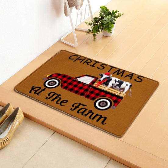 Door Mat Letter Print Water-absorbent Carpet Bedroom Living Room Christmas Welcome Mat Household