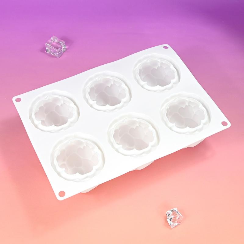 6 Cavity Heart Shaped Ball Mousse Silicone Molds Heart Shaped Chocolate Cake Dessert Molds French Pastry Baking Molds