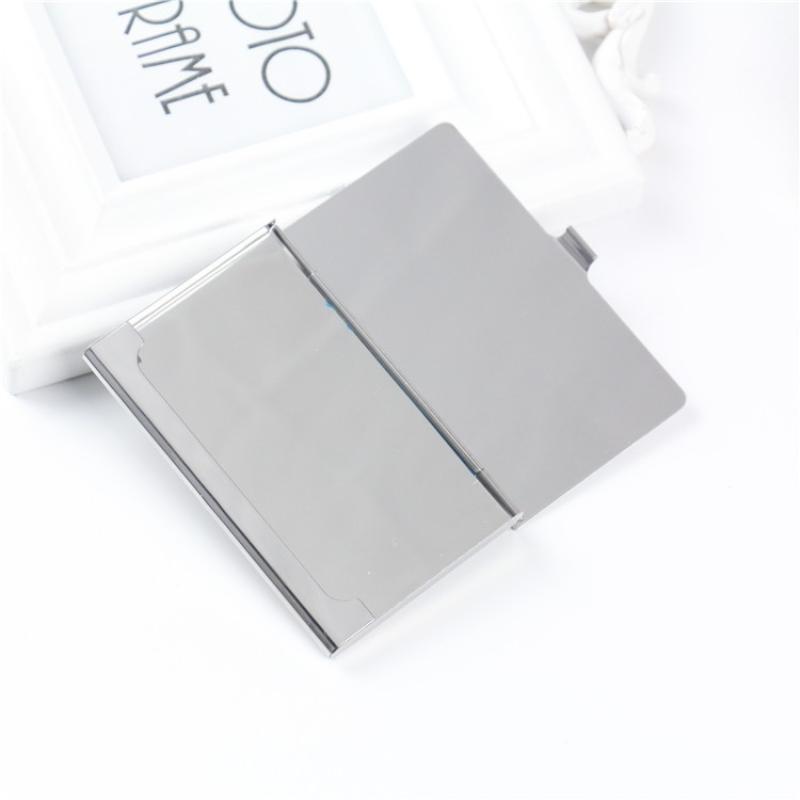 Water-Resistant Stainless Steel Business Card Holder Slim Silver Metal Pocket Case for Men Women Client Meeting Office Carry