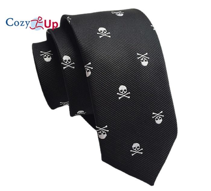 

2,36-дюймовый модный галстук с черепом на Хэллоуин, галстук на день призрака