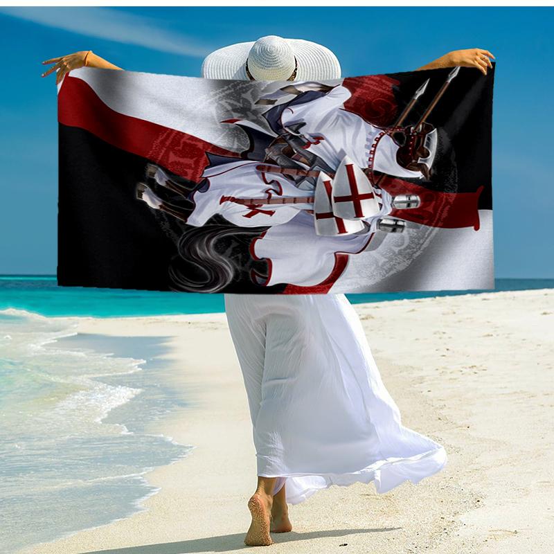 Knightly Warrior In Armor Beach Towel, Super Soft Microfiber, Gift for Her/Him, Birthday, for Pool, Beach, Travel, Home Decor Fan Gifts
