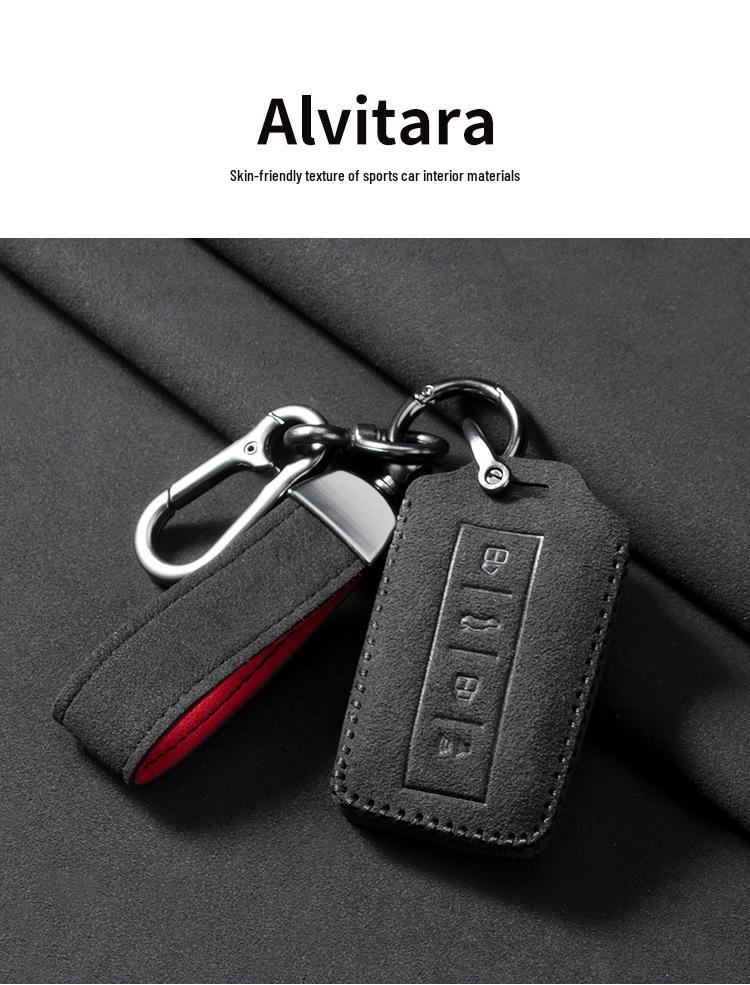 Compatible Suede Key Case for Tank 300/500, Protective Car Key Shell with Buckle