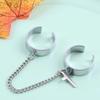 Women Chain Cross Open Circle Ring For Man Street Jewelry Two-Finger Ring Set