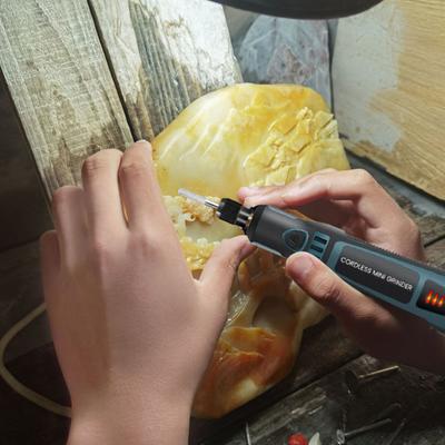 Mini Kablosuz Döner Alet 3 Hızlı USB Şarj Edilebilir Döner Alet DIY El Sanatları Takı Yapımı Ahşap Oyma Parlatma Zımparalama Delme için Aksesuarlarla