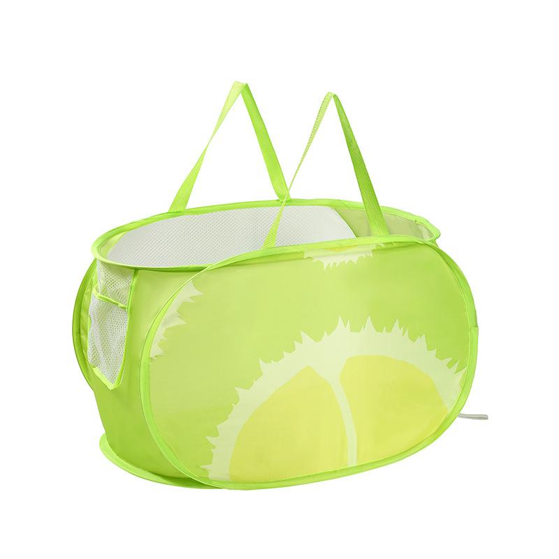 

1pcs Folding Dirty Laundry Basket Portable Home Bathroom Laundry Basket Polyester Hot Selling New Model Printed Fabric 58x35x35cm зелёный