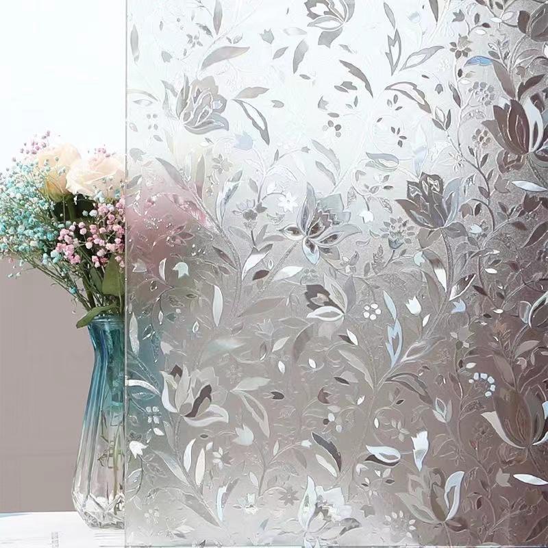 Klebefreie Milchglasfolie Tulpe Glasaufkleber Abdeckung DIY Glas Durchscheinend Undurchsichtig Aufkleber Elektrostatische Adsorption Milchglasaufkleber