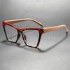 European and American leopard print box candy color plate flat mirror personalized men and women high sense fashion myopia glasses
