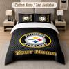 Custom Bedding Set Pittsburgh Steelers Pattern, Print Name Text 1 Duvet Cover Plus 2 Pillowcases Home Textile