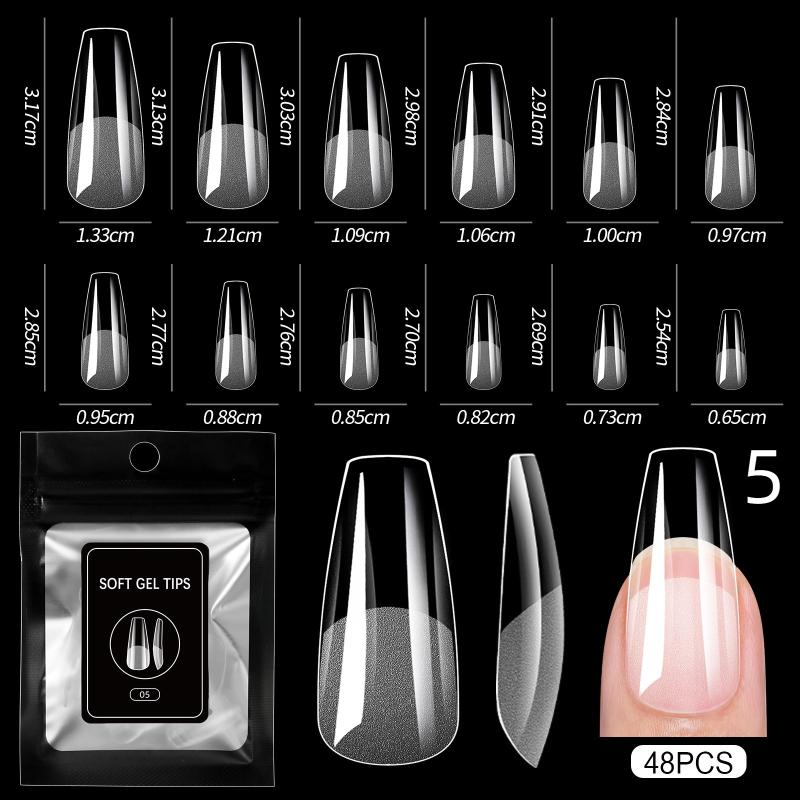 48Pcs Semi-Matte Press-On False Nails Medium Short Design Fake Nail Tips No Polishing Required for DIY Salon Home Use