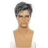 Men's Fashion Textured Straight Wig, Gradient Grey High-Temperature Fiber Hairpiece