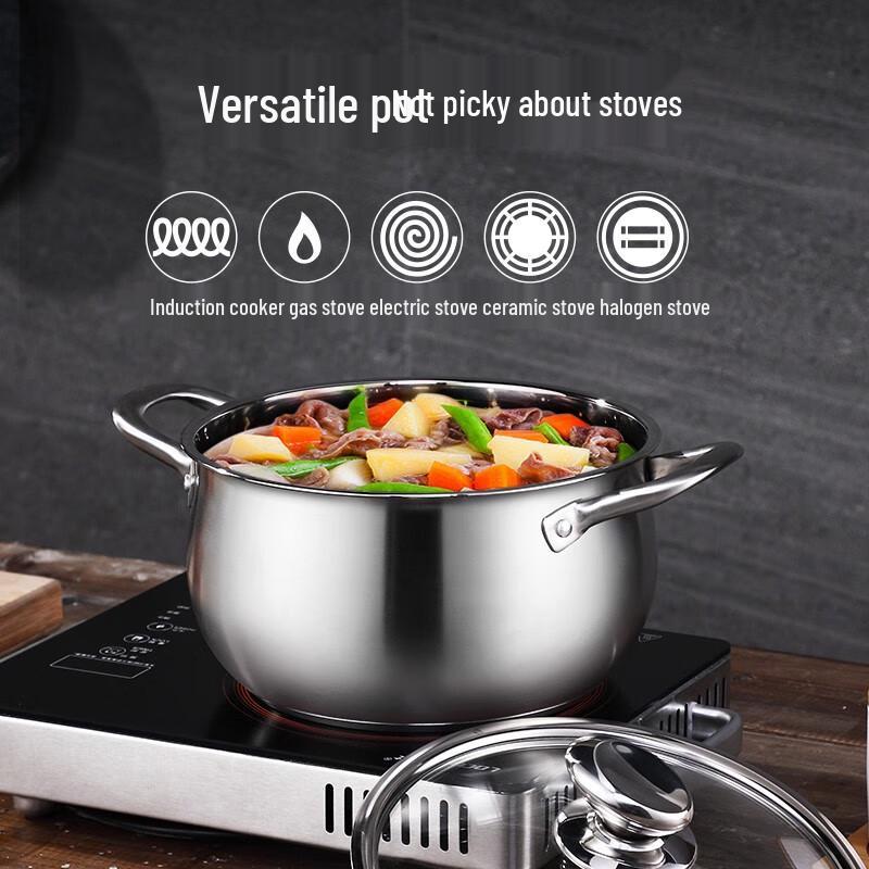 Shangheng 304 Stainless Steel Drum-shaped Soup Pot