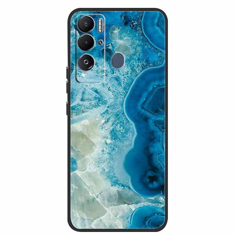 For Tecno Pova Neo Case Marble Soft Silicone Back Cover Phone Case for Tecno Pova Neo Bumper Coque LE6 Shockproof PovaNeo Funda