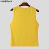 INCERUN Men V Neck Sleeveless Zip-up Casual Fitted Rib Tank Tops