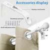 Curtain Rods Curtain Rail Metal Curtain Rod Heavy Duty Curtain Bars with White Stents 71-330 Cm, 1.5cm Set,