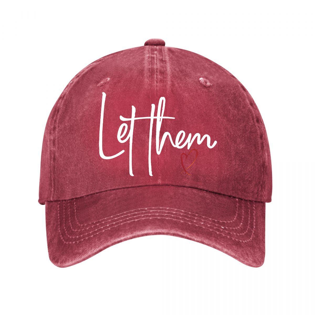 Vintage Let Them Baseball Cap Washed Baseball Cap Adjustable