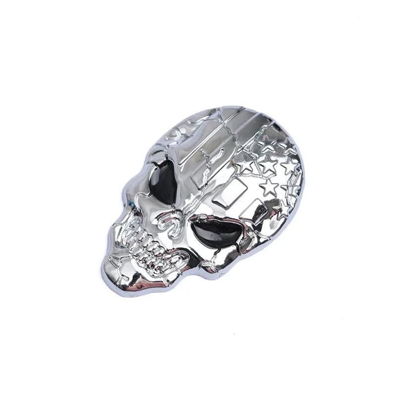 3D Car Sticker Metal Skull Sticker US Flag Skull Printed Modification Decorative Sticker Personality Car Sticker 1PC