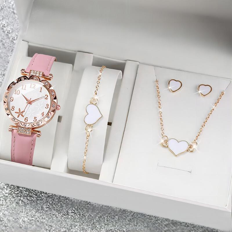 Star Watch Women's Diamond Belt Digital Dial Quartz Watch High Value Watch Set