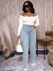 Plus Size European & American Denim Wide-Leg Pants