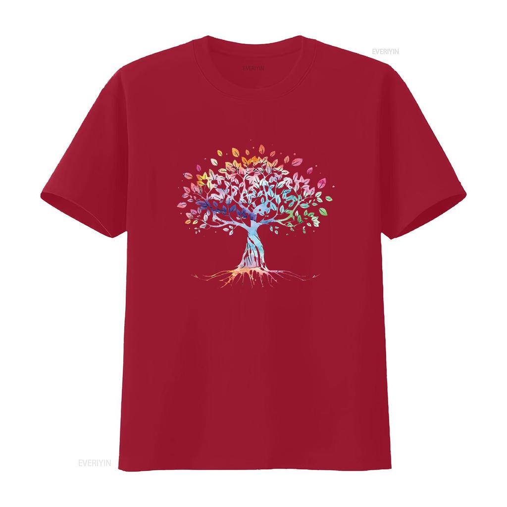 Mens Colorful Life Is Really Good Vintage Unique Tree Art T Shirt Black Medium vintage Washed Comfortable Slightly Casual