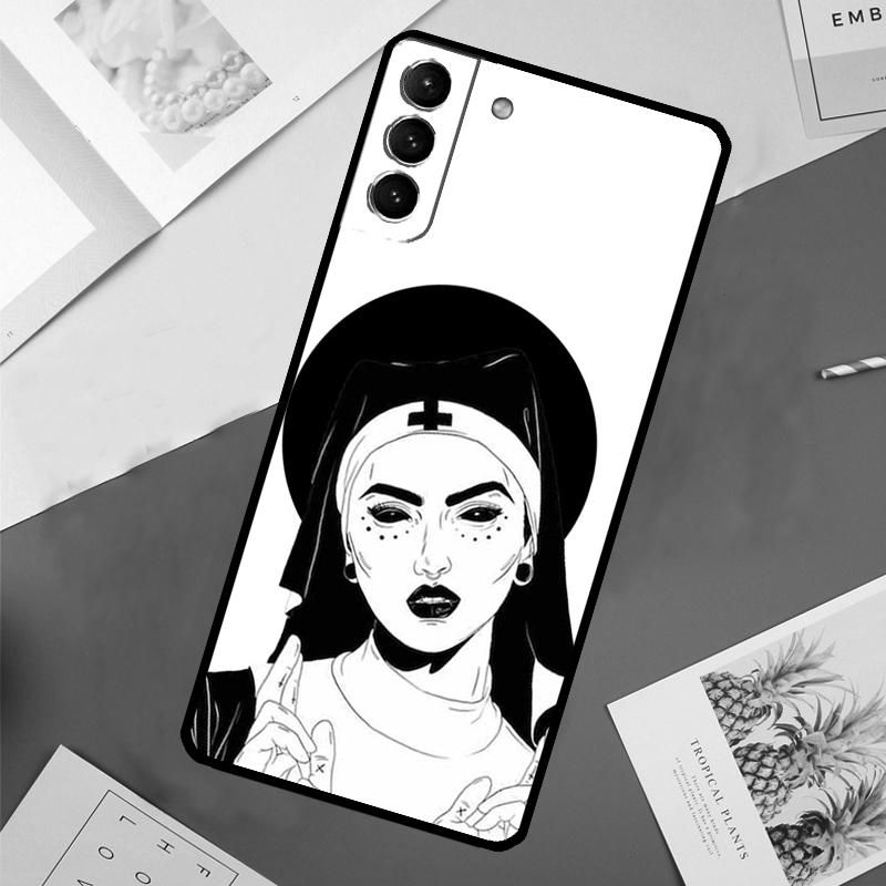 Sister Style Nun Sexy Girl Case For Samsung Galaxy S25 Ultra S21 S22 S24 S23 Ultra S9 S10 Plus S21 FE S25 FE Back Cover