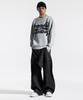 CREAM SODA LAB Big Graphic Jacquard Knit Sweatshirt Gray