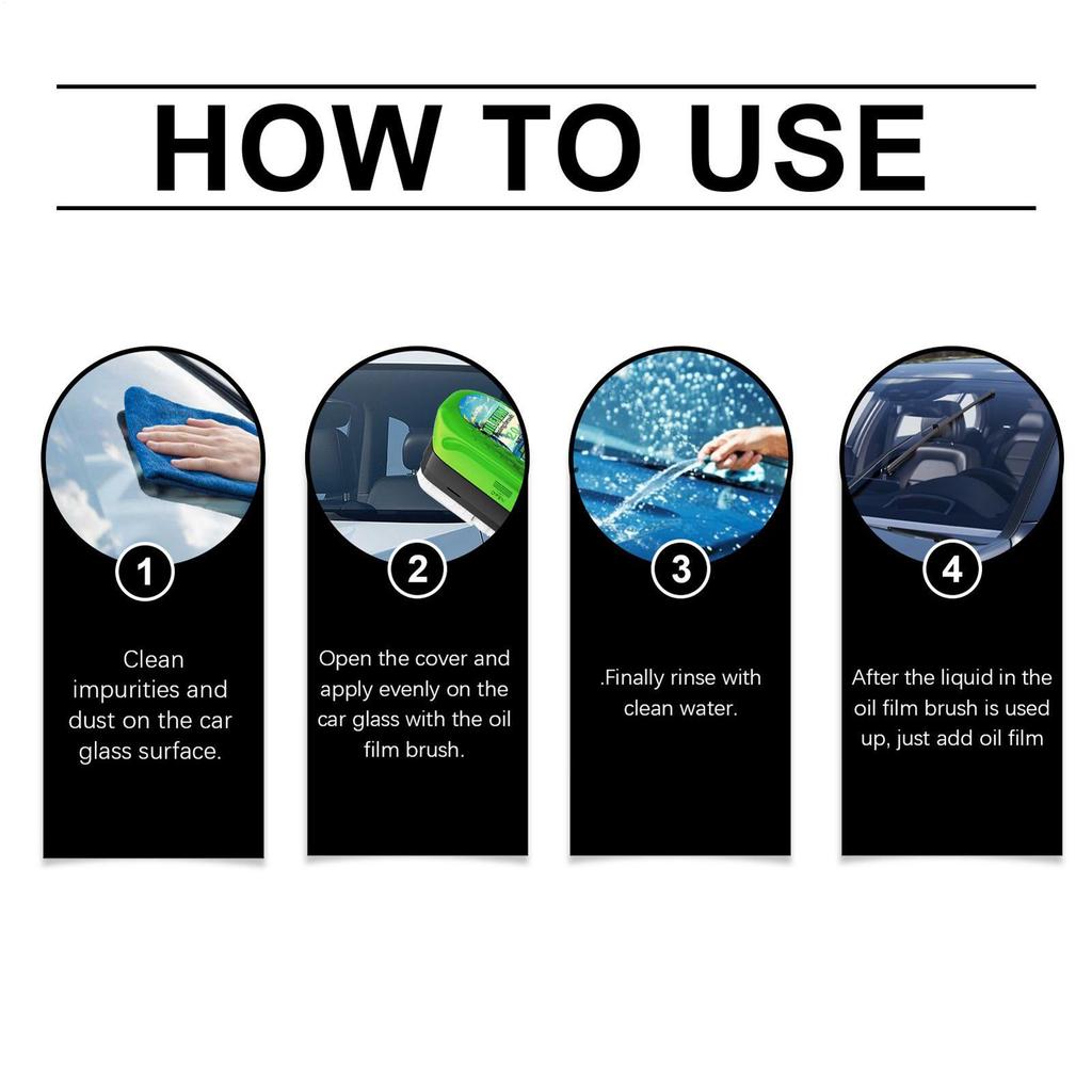 Car Window Oil Film Remover Rearview Mirror Oil Film Stain Removal Cleaner Vehicle Accessories For Auto Truck SUV Clarity